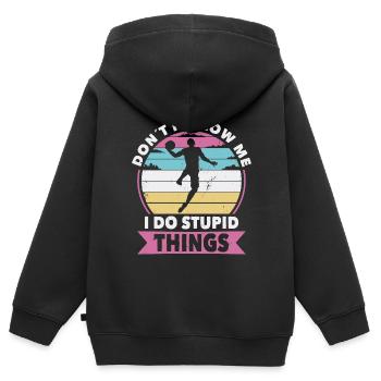 Don t follow me basketball - Kinder Premium Organic Zip Hoodie - Schwarz - Hinten - AI Model Kid Male (0cm)