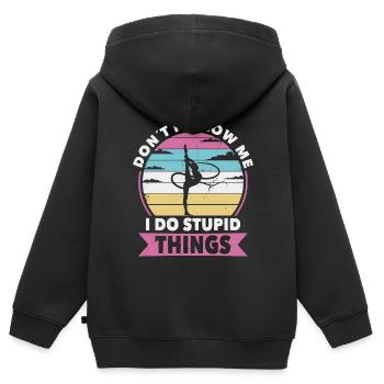 Don t follow me gymnastic - Kinder Premium Organic Zip Hoodie - Schwarz - Hinten - AI Model Kid Male (0cm)