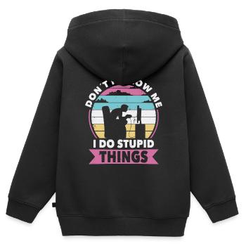 Nicht folgen Gamer - Kinder Premium Organic Zip Hoodie - Schwarz - Hinten - AI Model Kid Male (0cm)