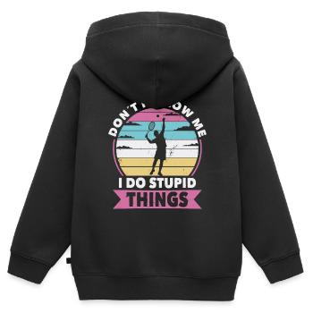 Don t follow me Tennis - Kinder Premium Organic Zip Hoodie - Schwarz - Hinten - AI Model Kid Male (0cm)