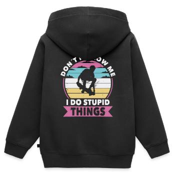 Don't follow skaters skateboarding - Kids Premium Organic Zip-up Hoodie - black - Back - AI Model Kid Male (0cm)