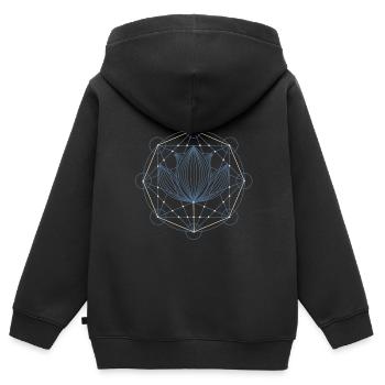 Lotus Heilige Geometrie - Kinder Premium Organic Zip Hoodie - Schwarz - Hinten - AI Model Kid Male (0cm)