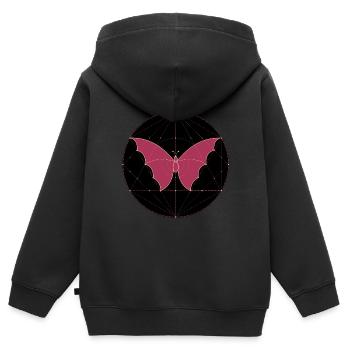 Heilige Geometrie Schmetterling - Kinder Premium Organic Zip Hoodie - Schwarz - Hinten - AI Model Kid Male (0cm)