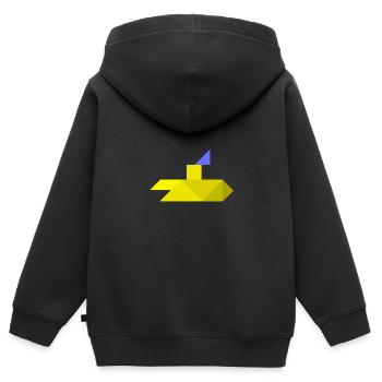 Submarine - Tangram - Kids Premium Organic Zip-up Hoodie - black - Back - AI Model Kid Male (0cm)