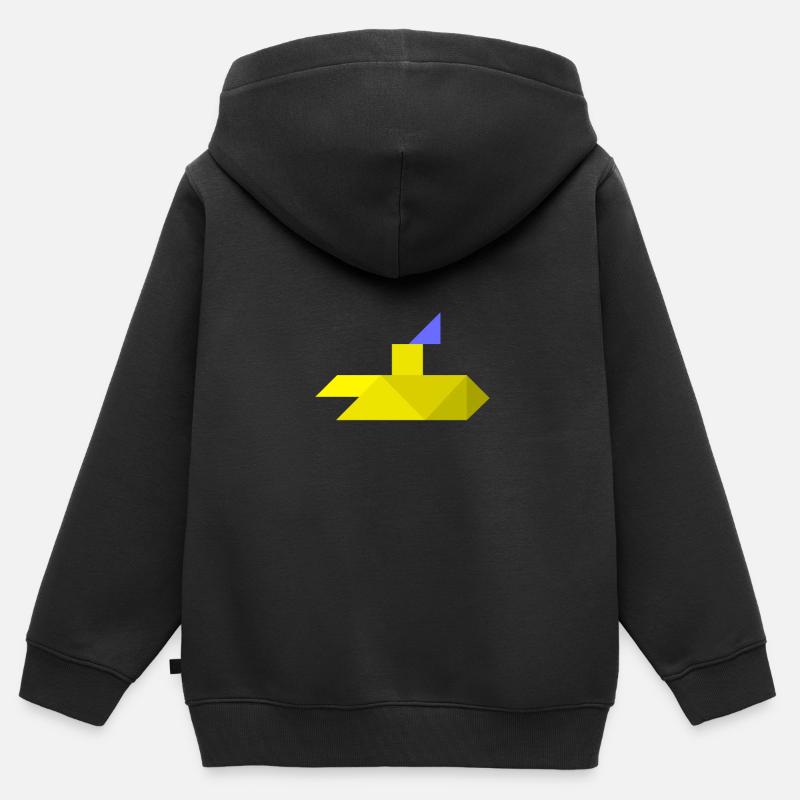 Sous-marin - Tangram - Sweat Premium à capuche zippé enfant bio - noir
