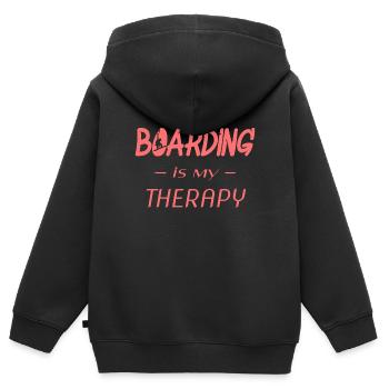 boarding snowboarding - Kinder Premium Organic Zip Hoodie - Schwarz - Hinten - AI Model Kid Male (0cm)