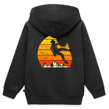 Sport Klettern Klettern Klettern Klettern Felsen - Kinder Premium Organic Zip Hoodie - Schwarz - Hinten - AI Model Kid Male (0cm)