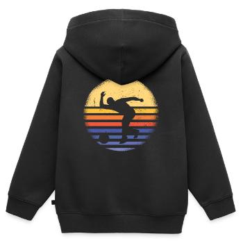 Sport Retro Sunset Bowling - Kids Premium Organic Zip-up Hoodie - black - Back - AI Model Kid Male (0cm)
