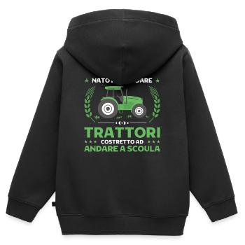 Agricoltura Nato Per Guidare Trattori Trattore - Kinder Premium Organic Zip Hoodie - Schwarz - Hinten - AI Model Kid Male (0cm)