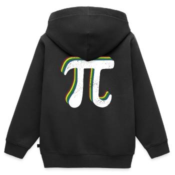 Math Pi symbole Pi - Sweat Premium à capuche zippé enfant bio - noir - Dos - AI Model Kid Male (0cm)