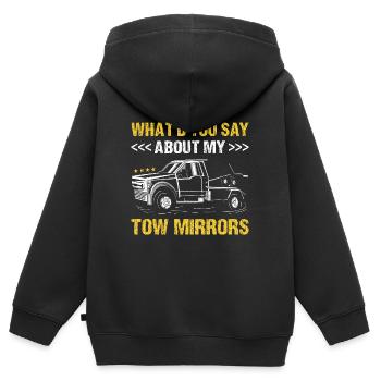 Que diriez-vous de My Tow Mirrors Tow Trucker - Sweat Premium à capuche zippé enfant bio - noir - Dos - AI Model Kid Male (0cm)