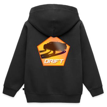 Voiture à la dérive - Sweat Premium à capuche zippé enfant bio - noir - Dos - AI Model Kid Male (0cm)
