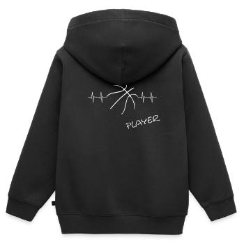 Basketball Player Bball Streetball - Kinder Premium Organic Zip Hoodie - Schwarz - Hinten - AI Model Kid Male (0cm)