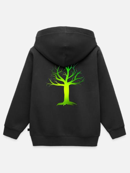 Vergif groene boom - Kinder Premium zip hoodie biologisch - zwart
