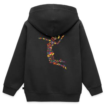Volleyballerin Blumen Mädchen Volleyball Spielerin - Kinder Premium Organic Zip Hoodie - Schwarz - Hinten - AI Model Kid Male (0cm)