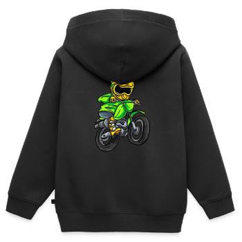 Dirt Bike Motorcross - Kinder Premium Organic Zip Hoodie - Schwarz - Hinten - AI Model Kid Male (0cm)