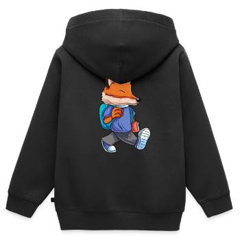 Fuchs Rentrée des classes - Sweat Premium à capuche zippé enfant bio - noir - Dos - AI Model Kid Male (0cm)