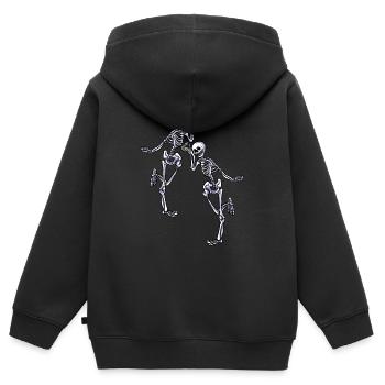 Tanzende Skelette - Kinder Premium Organic Zip Hoodie - Schwarz - Hinten - AI Model Kid Male (0cm)