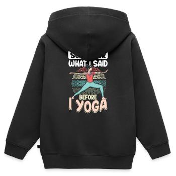 Zen Meditation Spirituelle Achtsamkeit Yogi - Kinder Premium Organic Zip Hoodie - Schwarz - Hinten - AI Model Kid Male (0cm)