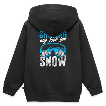 Raquette En raquettes Randonnée hivernale - Sweat Premium à capuche zippé enfant bio - noir - Dos - AI Model Kid Male (0cm)