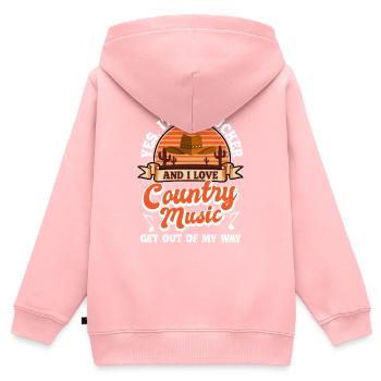 Gitarre Banjo Westernmusik Musiker - Kinder Premium Organic Zip Hoodie - Rosa - Hinten - AI Model Kid Female (0cm)