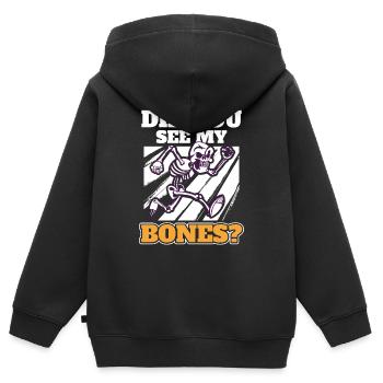 squelette crâne gothique Halloween horreur - Sweat Premium à capuche zippé enfant bio - noir - Dos - AI Model Kid Male (0cm)