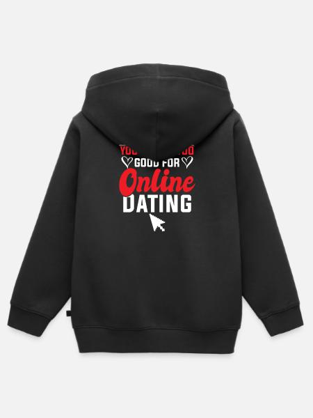Match Valentine Freund Freundin - Premium børne zip-hættetrøje økologisk - sort