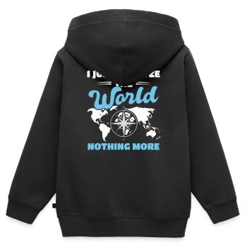Cartography Map Cartograph - Kids Premium Organic Zip-up Hoodie - black - Back - AI Model Kid Male (0cm)