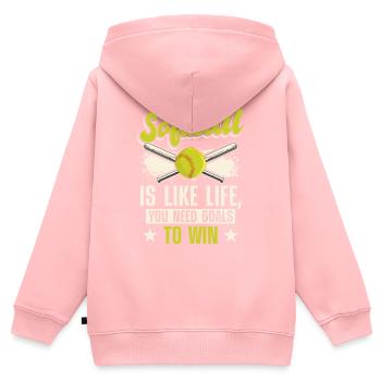 Softball Trainer Ballspiel - Kinder Premium Organic Zip Hoodie - Rosa - Hinten - AI Model Kid Female (0cm)