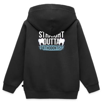 Zahnhygieniker Zähne Zahnspange Kieferorthopädie - Kinder Premium Organic Zip Hoodie - Schwarz - Hinten - AI Model Kid Male (0cm)