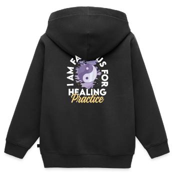 Qigong Kampfkunst Atmung Qi Gong - Kinder Premium Organic Zip Hoodie - Schwarz - Hinten - AI Model Kid Male (0cm)