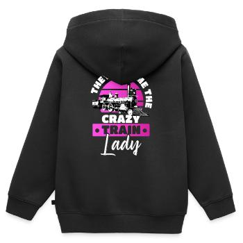 Technology Rail Crazy train driver - Kids Premium Organic Zip-up Hoodie - black - Back - AI Model Kid Male (0cm)