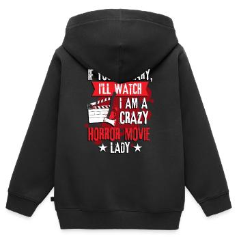Horrorfilme Halloween Filmliebhaber - Kinder Premium Organic Zip Hoodie - Schwarz - Hinten - AI Model Kid Male (0cm)