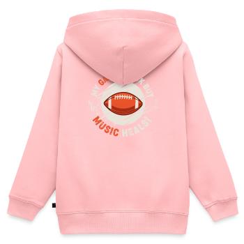 Football - Kinder Premium Organic Zip Hoodie - Rosa - Hinten - AI Model Kid Female (0cm)