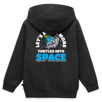 Raketenschiff Satellit Astronauten - Kinder Premium Organic Zip Hoodie - Schwarz - Hinten - AI Model Kid Male (0cm)