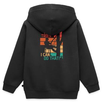 Bäume Wald Grün Natur Earth Day Liebhaber - Kinder Premium Organic Zip Hoodie - Schwarz - Hinten - AI Model Kid Male (0cm)