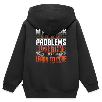 HTML Computeringenieur Hacker - Kinder Premium Organic Zip Hoodie - Schwarz - Hinten - AI Model Kid Male (0cm)