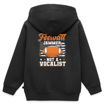Joueurs de football - Sweat Premium à capuche zippé enfant bio - noir - Dos - AI Model Kid Male (0cm)