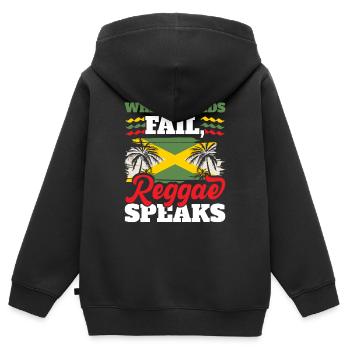 Jamaïcain Rastafari Punk Rap Rastafari Rastafarian - Sweat Premium à capuche zippé enfant bio - noir - Dos - AI Model Kid Male (0cm)