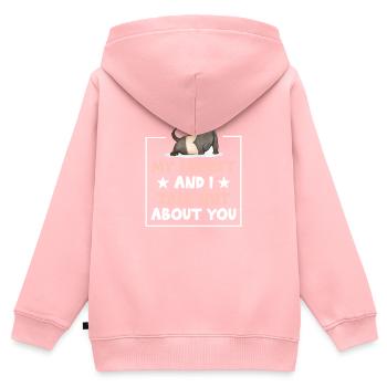 Furet Belette mince Furet - Sweat Premium à capuche zippé enfant bio - rose - Dos - AI Model Kid Female (0cm)