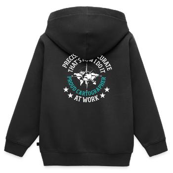 Cartographer Map Cartography - Kids Premium Organic Zip-up Hoodie - black - Back - AI Model Kid Male (0cm)