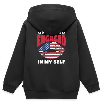 Liebe Anti Valentinstag US Flagge Patriotisch - Kinder Premium Organic Zip Hoodie - Schwarz - Hinten - AI Model Kid Male (0cm)