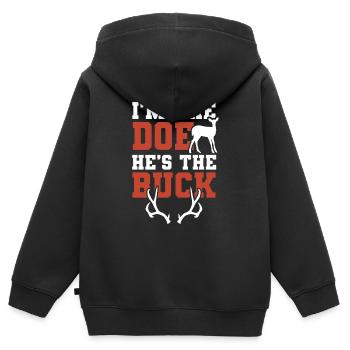 Rehbock Valentinstag Liebhaber - Kinder Premium Organic Zip Hoodie - Schwarz - Hinten - AI Model Kid Male (0cm)