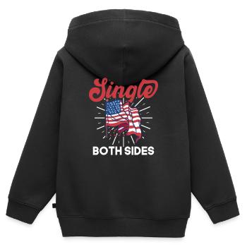 Liebe Anti Valentinstag US Flagge Patriotisch - Kinder Premium Organic Zip Hoodie - Schwarz - Hinten - AI Model Kid Male (0cm)