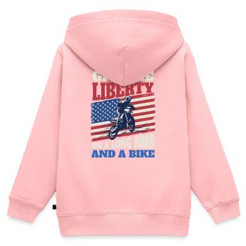 Flagge Motocross Dirt Bike - Kinder Premium Organic Zip Hoodie - Rosa - Hinten - AI Model Kid Female (0cm)