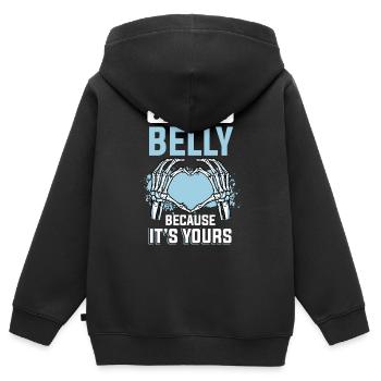 Goth Skulls Halloween - Sweat Premium à capuche zippé enfant bio - noir - Dos - AI Model Kid Male (0cm)