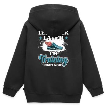 Marathon Battle Tournament Marathoner - Sweat Premium à capuche zippé enfant bio - noir - Dos - AI Model Kid Male (0cm)
