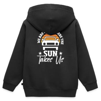 Road Trip Outdoor Reisen - Kinder Premium Organic Zip Hoodie - Schwarz - Hinten - AI Model Kid Male (0cm)