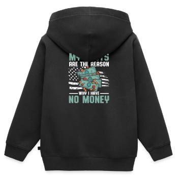Schulden Amerikanisch Geld Finanziell Kredit Kredi - Kinder Premium Organic Zip Hoodie - Schwarz - Hinten - AI Model Kid Male (0cm)