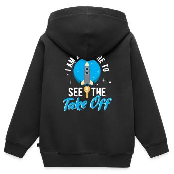 Raumschiff Raumfahrtingenieur Satellit Raumfahrer - Kinder Premium Organic Zip Hoodie - Schwarz - Hinten - AI Model Kid Male (0cm)